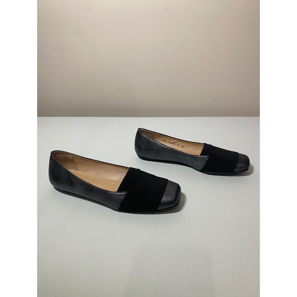 French Sole fs/ny Cap Square Toe Ballet Flats Size 6B Textured Stretch Loafer - Picture 2 of 7